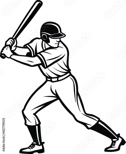 a baseball player is swinging a bat silhouette
