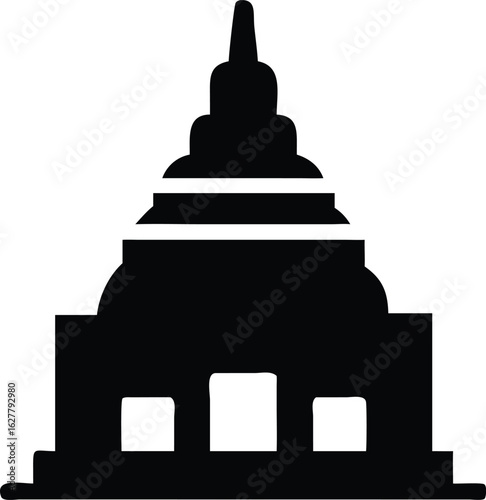 a temple isolated silhouette