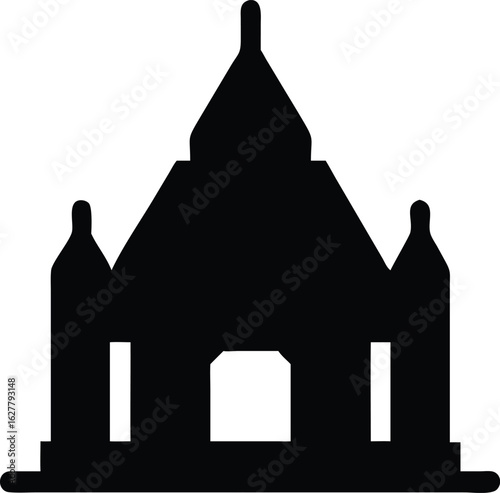 a temple isolated silhouette