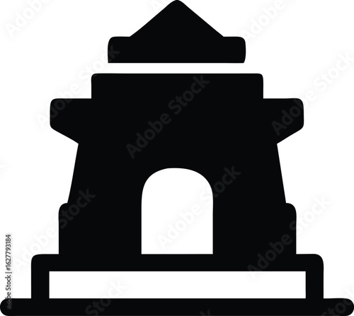 a temple isolated silhouette
