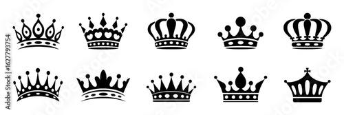 Royal crowns regal symbols ornate headwear monarchy