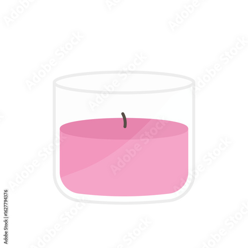 Pink Aromatherapy Candle Illustration for Relaxation and Wellness