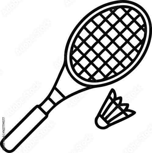 badminton racket line art