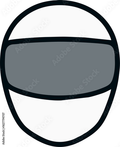 Minimal Racing Helmet Vector Icon with Dark Visor – Motorsports Safety Illustration