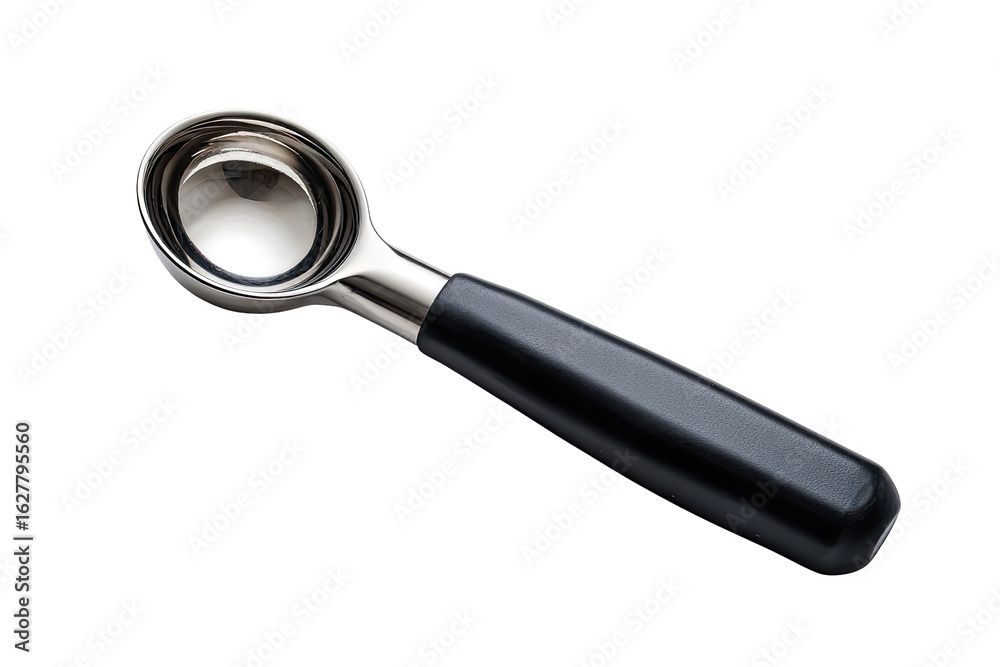 Stainless steel scoop with black handle Stainless steel scoop with black handle