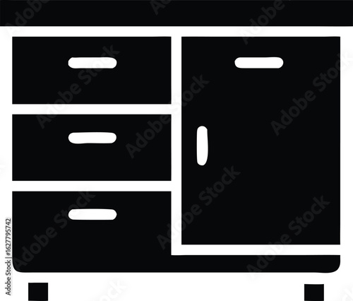 cabinet with drawers silhouette