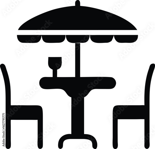 cafe table icon vector silhouette