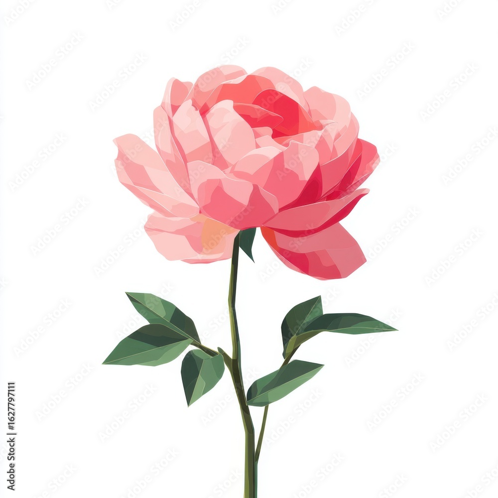 Obraz premium English rose flower minimalist illustration