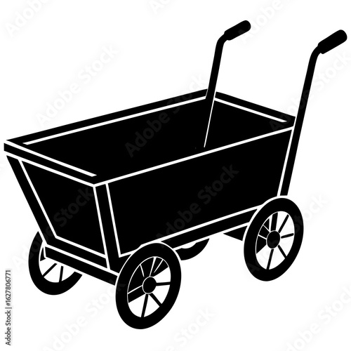 baby carriage isolated on black