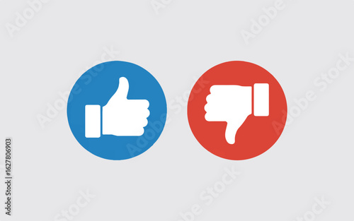 A simple icon design showing Facebook's like and dislike buttons.