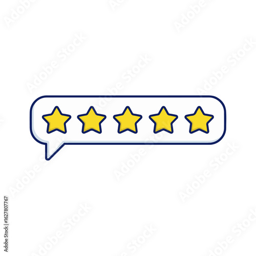 feedback with five star rating, vector illustration