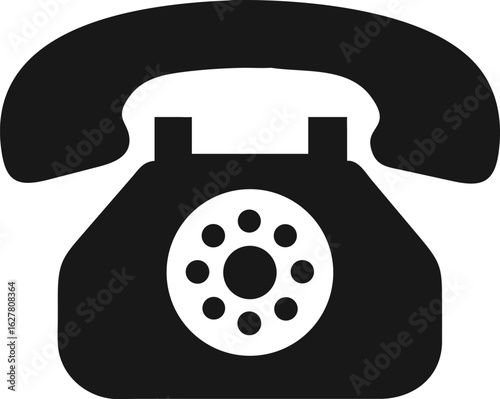 retro telephone isolated silhouette