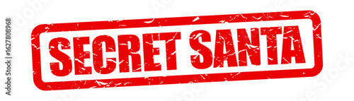 " Secret Santa " on red stamp