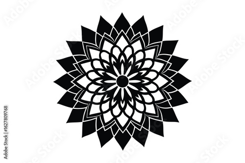 Black and White Intricate Mandala Design for Art Prints and Tattoos