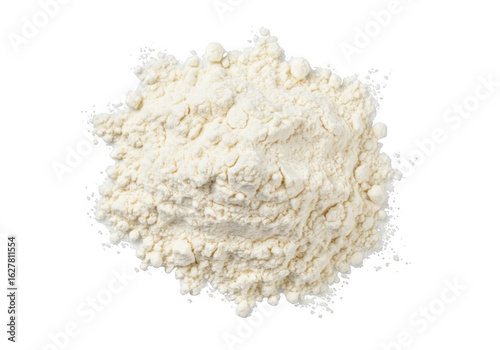 Pile of white flour isolated on transparent background