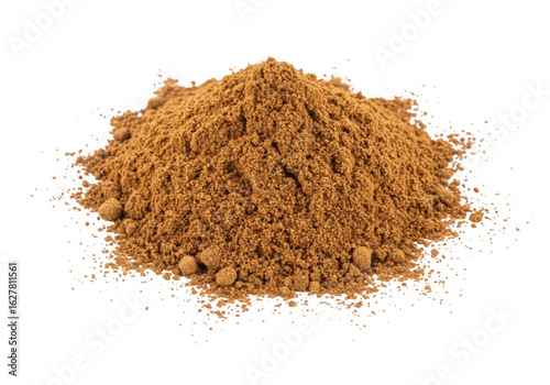 Pile of ground spice powder isolated on transparent background