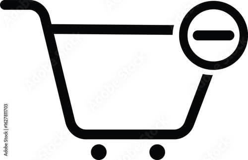 shopping cart icon with remove mark. shop and sale. Web store shop icons. trolly design. Shopping element symbol