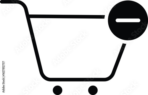 shopping cart icon with remove mark. shop and sale. Web store shop icons. clip art trolly design. Shopping element
