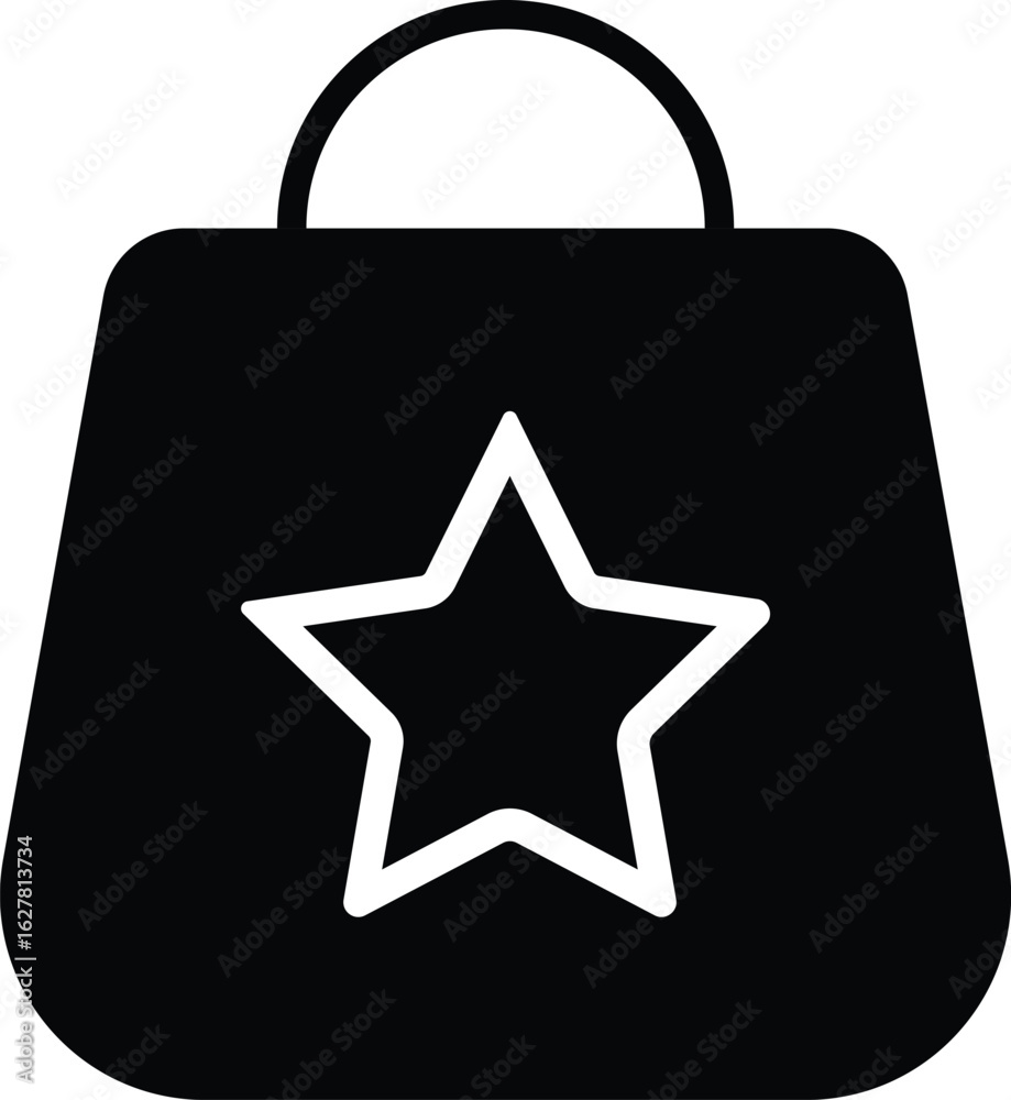 Obraz premium shopping bag with star icon. paper bags sign. representing gift shopping at events. Online Shop icons. Favorite shopping icons 