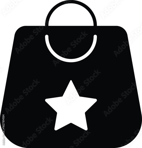 shopping bag with star icon set. Favorite shopping icons. paper bags sign. representing gift shopping at events. Online Shop icons
