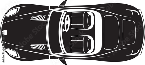 Sleek Black Convertible Top View Design for Automotive and Transportation Concepts with an Open Air Experience
