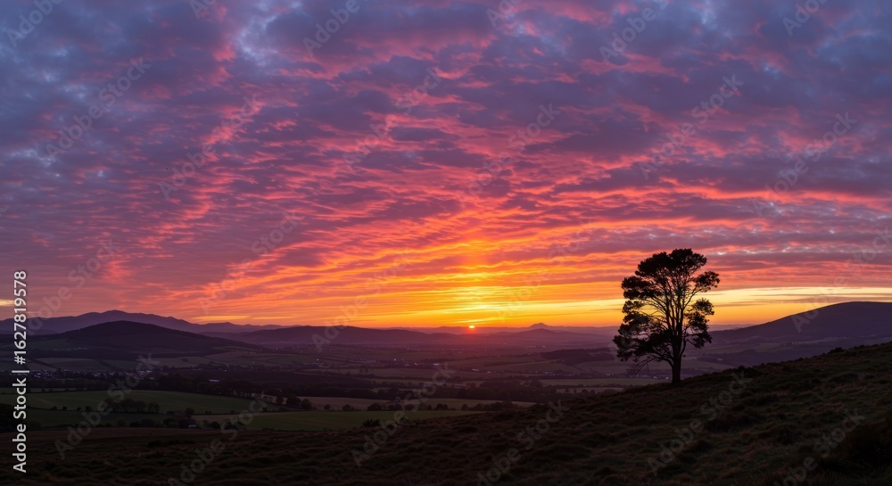 Fototapeta premium Sunrise over rolling hills