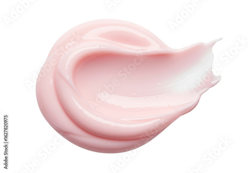 Pink cream swirl texture isolated on transparent background