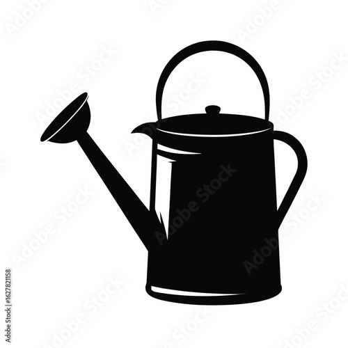 Silhouette of a watering can on white background Vector illustration