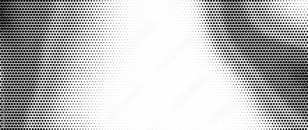 Fototapeta premium Halftone dot background vector. Retro comic style black and white gradient pattern for poster, banner, wallpaper and graphic design.