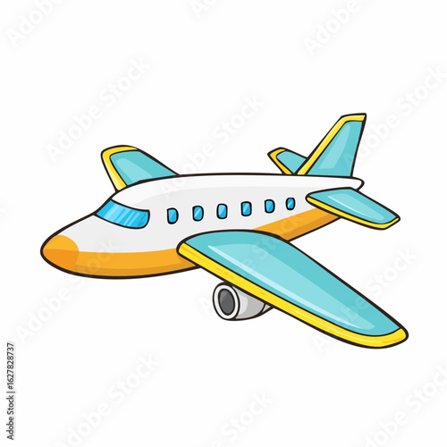 Cartoon Airplane Illustration: Cheerful Design for Aviation-Themed Projects and Educational Materials