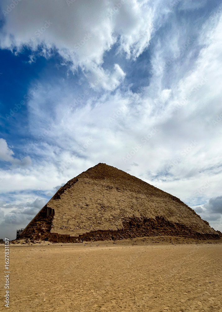 The Bent Pyramid at Dahshur, built by Pharaoh Sneferu during the Old Kingdom The Bent Pyramid at Dahshur, built by Pharaoh Sneferu during the Old Kingdom