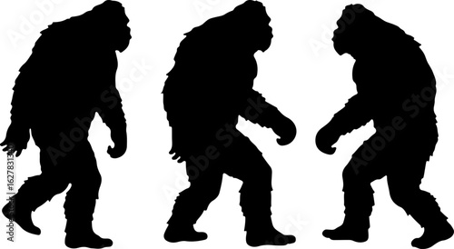 Bigfoot Silhouettes Vector Set" vector bundle
