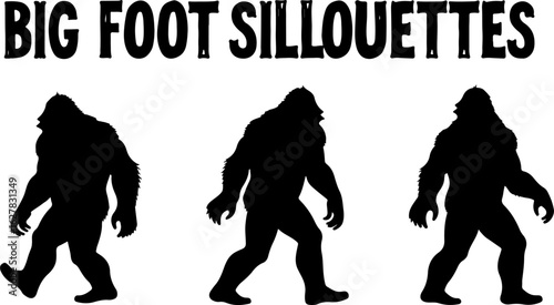 Bigfoot Silhouettes Vector Set" vector bundle