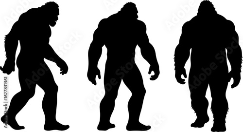 Bigfoot Silhouettes Vector Set" vector bundle