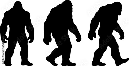 Bigfoot Silhouettes Vector Set" vector bundle