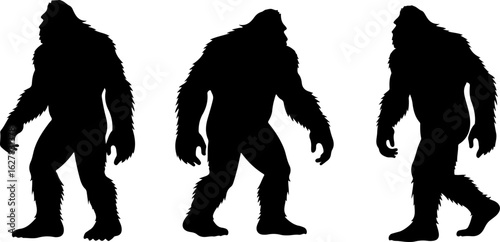 Bigfoot Silhouettes Vector Set" vector bundle