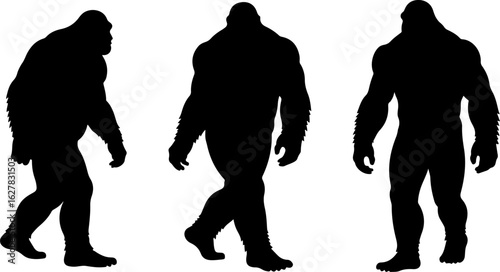 Bigfoot Silhouettes Vector Set" vector bundle