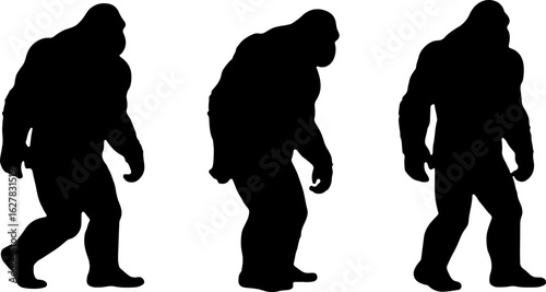 Bigfoot Silhouettes Vector Set" vector bundle