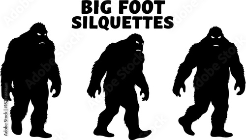 Bigfoot Silhouettes Vector Set" vector bundle