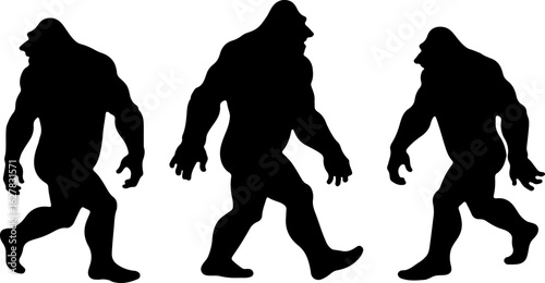 Bigfoot Silhouettes Vector Set" vector bundle