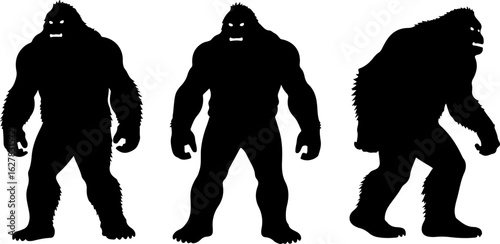 Bigfoot Silhouettes Vector Set" vector bundle