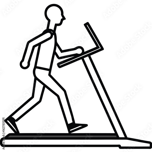 Person running on treadmill exercise fitness