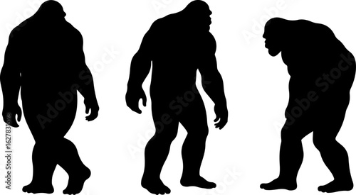 Bigfoot Silhouettes Vector Set" vector bundle