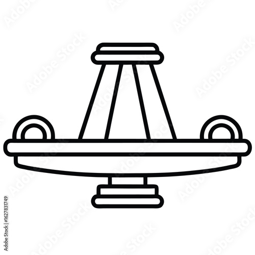Playground seesaw with curved handles and central support swing balance