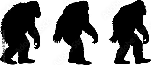 Bigfoot Silhouettes Vector Set" vector bundle