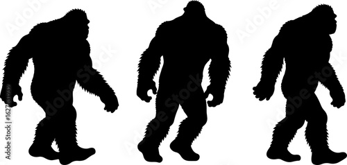 Bigfoot Silhouettes Vector Set" vector bundle