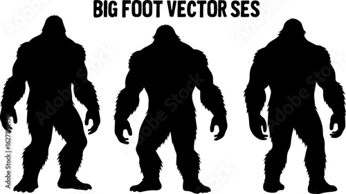 Bigfoot Silhouettes Vector Set" vector bundle