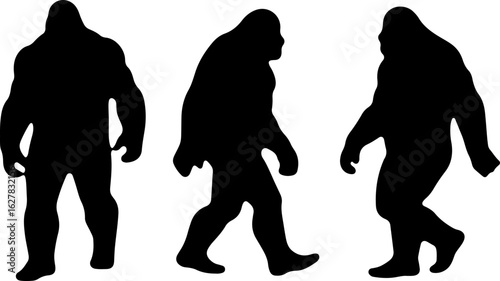 Bigfoot Silhouettes Vector Set" vector bundle