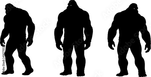 Bigfoot Silhouettes Vector Set" vector bundle