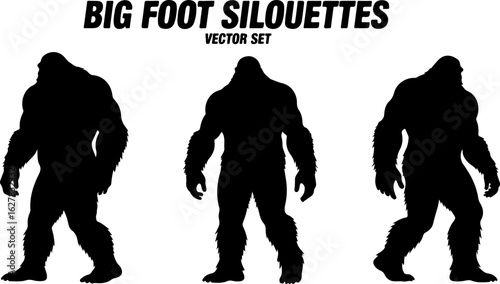 Bigfoot Silhouettes Vector Set" vector bundle